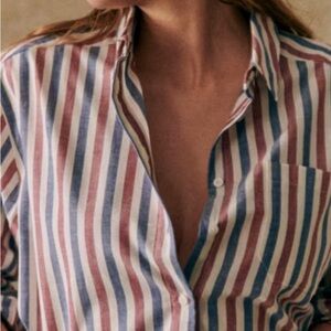 NWT. Chic Striped Button-Up Shirt by Sézane